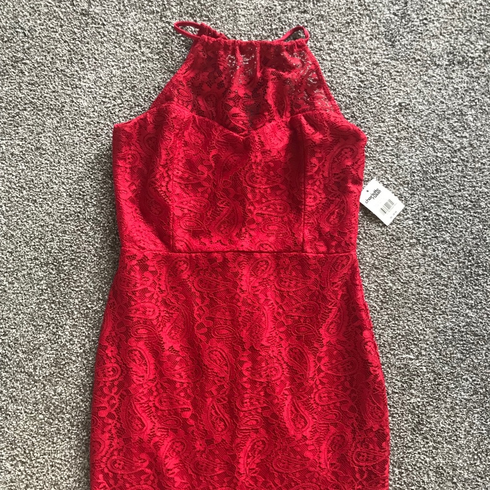 Red lace dress